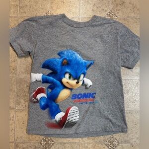 Boys Sonic the Hedgehog Short Sleeve Gray T-Shirt Sz Med
